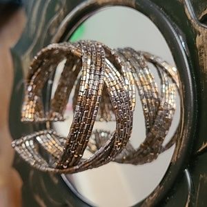 Braided, Beaded, Earth Tone, Cuff